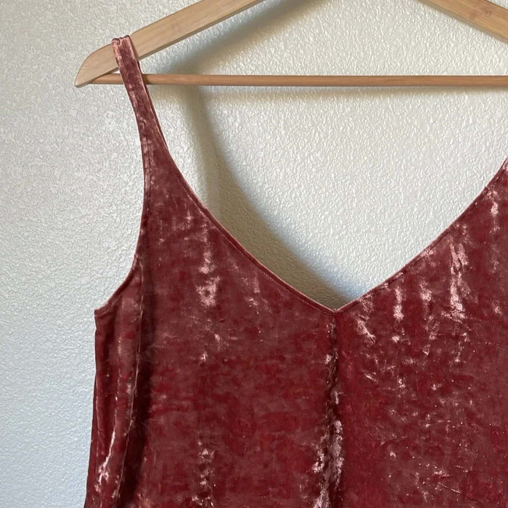 Orange Crushed Velvet Tank - Picture 2 of 3